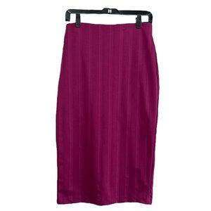 Zara pink knit ribbed long pencil skirt​